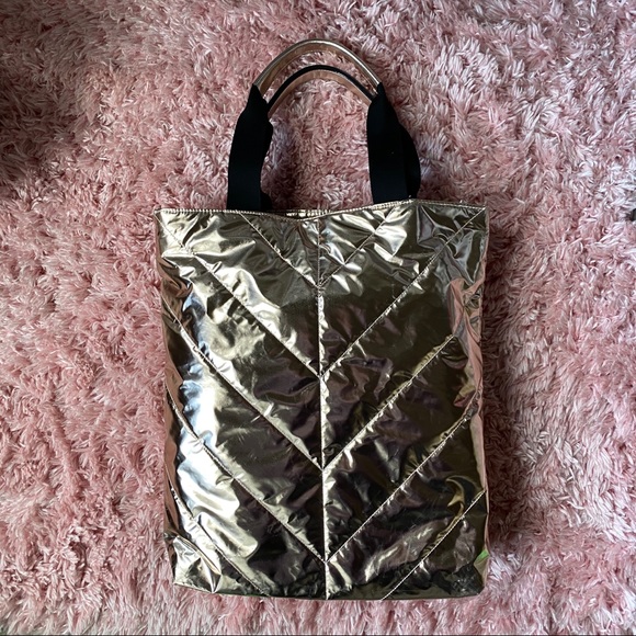 Victoria Secret Rose Gold Puffer Tote Bag - Picture 2 of 3